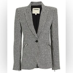 L'AGENCE Candra Zip Pocket Houndstooth Check Blazer - Size 0